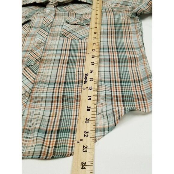 Western Top Mens 36 (Medium) Plaid Rodeo Pearl Button down long sleeve - Picture 11 of 13